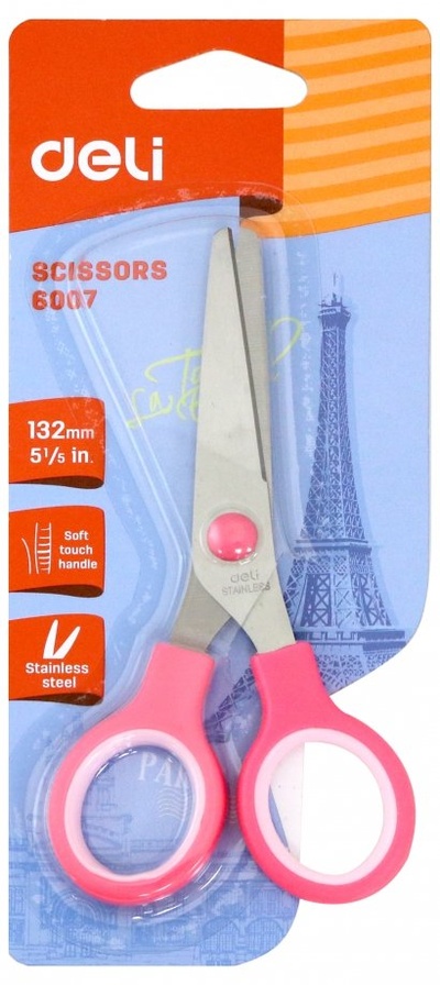 Ножницы школьные (132 мм, в ассортименте) (E6007) DELI 