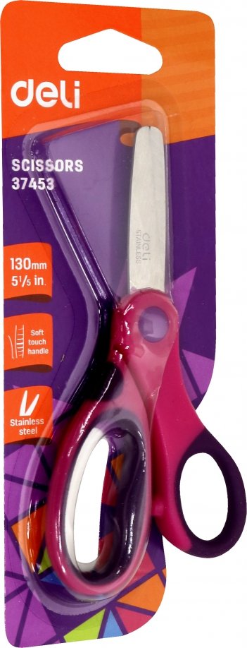 Ножницы детские (130 мм, сталь, в ассортименте) (E37453) DELI 
