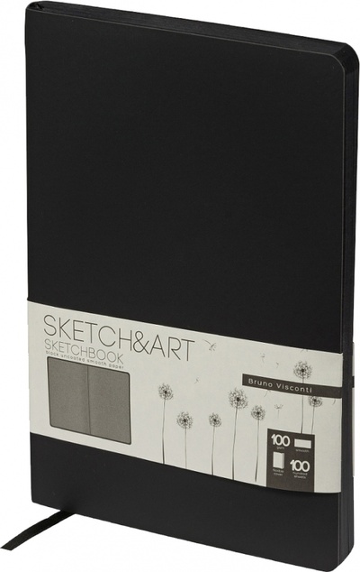 Скетчбук Sketch&Art, черный, А5, 100 листов Bruno Visconti 