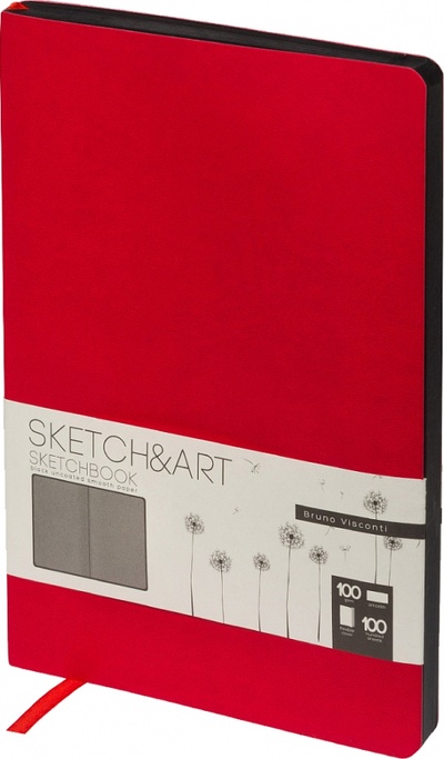 Скетчбук Sketch&Art, красный, А5, 100 листов Bruno Visconti 