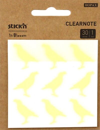 Блок для записей самоклеящийся пластиковый "in Blooom" (30 листов, 73x73 мм) (28035) Stickn 