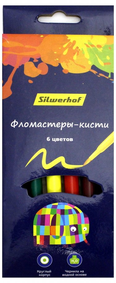 Фломастеры-кисти "Цветландия" (6 цветов) (877069-06) Silwerhof 