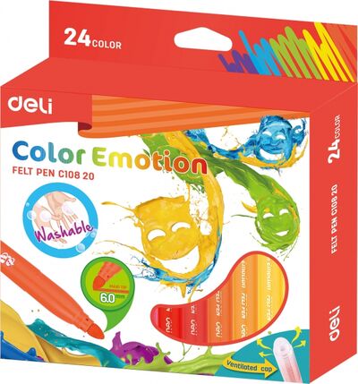 Фломастеры 24 цвета "Deli Color Emotion" (EC10820) 
