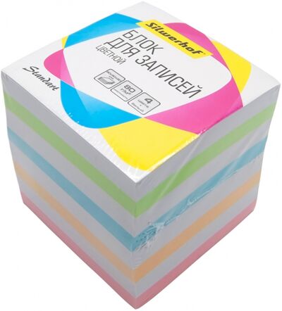Блок для записей, бумажный (9х9х9 см, цветной, 80 г/м2), (701030) Silwerhof 