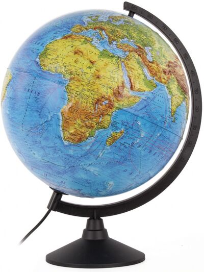 Глобус Земли физико-политический рельефный (с подсветкой, d 320 мм) (К013200223) Globen 