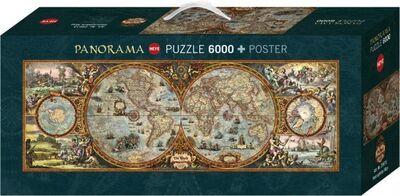 Puzzle-6000 "Карта полушарий, панорама" (29615) Heye 