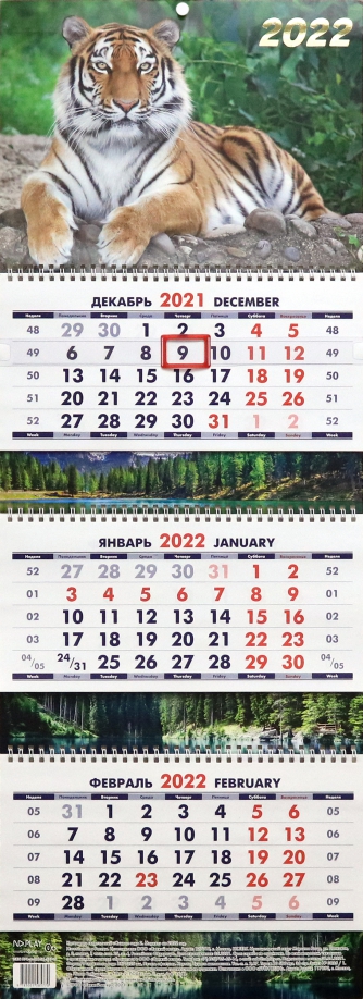 Календарь квартальный. Символ года 2, на 2022 год Свежий ветер 