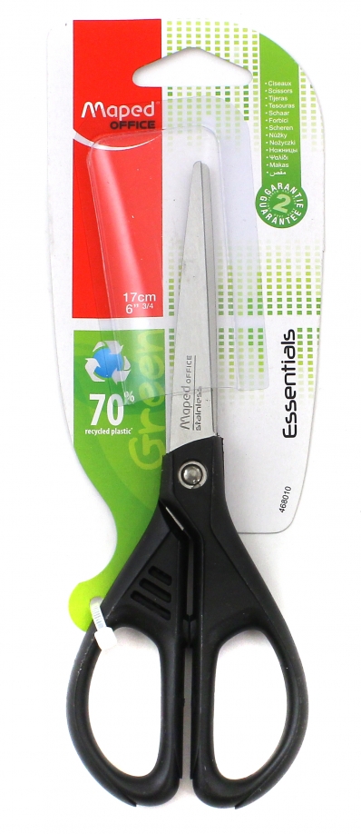 Ножницы, 17 см Essentials Green, симметричные (468010) MAPED 