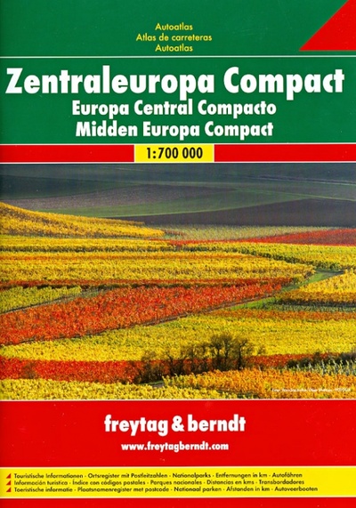 Книга: Zentraleuropa Compact. Autoatlas 1: 700 000; Freytag & Berndt, 2013 