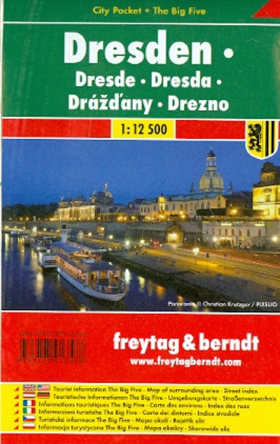 Книга: Дрезден. Карта-покет ламинированная 1: 12 500; Freytag & Berndt, 2013 