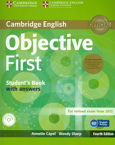 Книга: Objective First 4 Edition Student's Book Pack with answers +CD-ROM x2 (Capel Annette, Sharp Wendy) ; Cambridge, 2014 