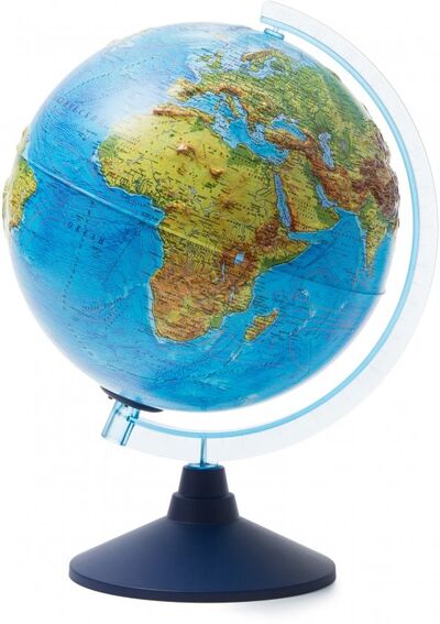 Интерактивный глобус Земли, физико-политический, d=250 мм, рельефный, с подсветкой (INT12500287) Globen 