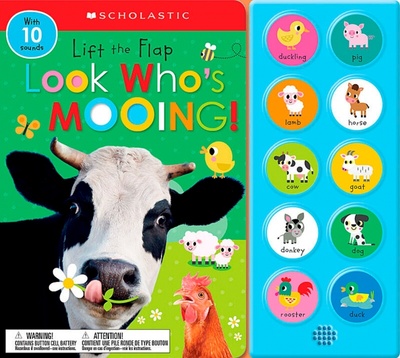 Книга: Lift the Flap Look Who's Mooing; Scholastic Inc., 2020 
