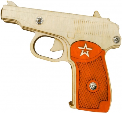 Пистолет-резинкострел ПМ, деревянный, с мишенями Армия России 