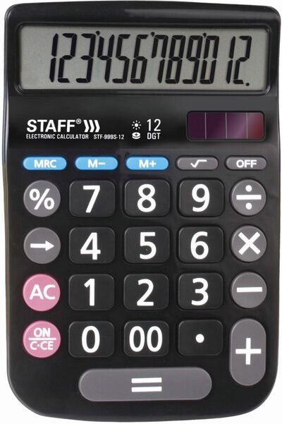 Калькулятор настольный (12 разрядов) (DC-999S-12 (250426) STAFF 