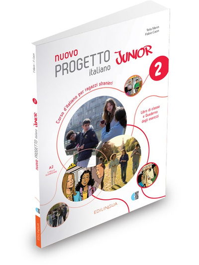 Книга: Nuovo Progetto italiano Junior 2 Libro + Quaderno + QR code + codice i-d-e-e (Marin Telis, Caon Fabio) , 2023 
