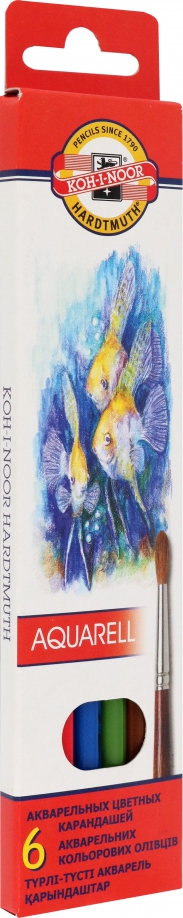 Карандаши акварельные "Рыбки", 6 цветов Koh-I-Noor 