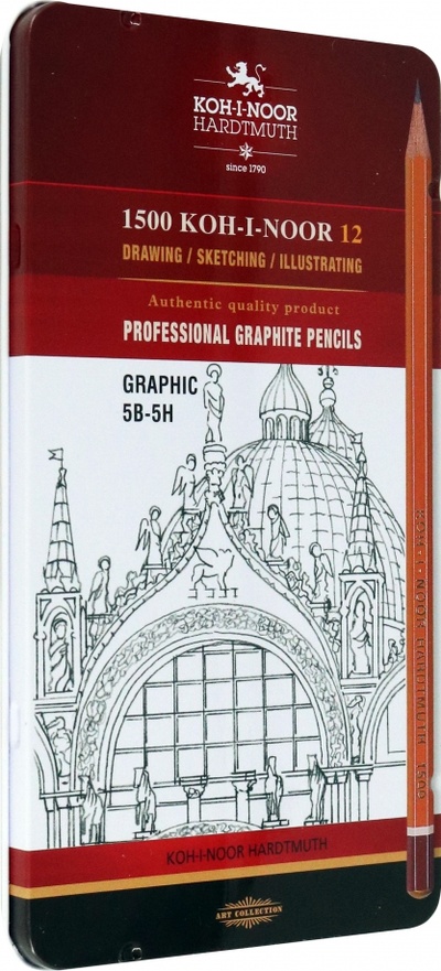 Набор чернографитовых карандашей "Graphic", 12 штук Koh-I-Noor 