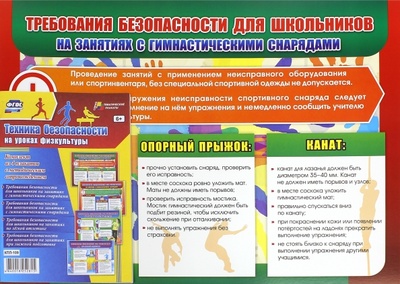 Комплект плакатов "Техника безопасности на уроках физкультуры". ФГОС Учитель 