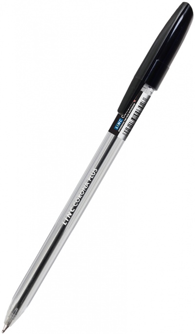 Ручка шариковая "Corona Plus", прозрачный корпус, 0,7 мм, черная Linc 