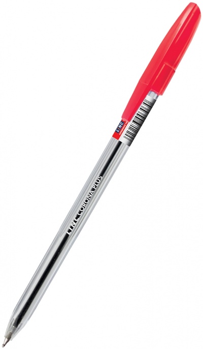 Ручка шариковая "Corona Plus", прозрачный корпус, 0,7 мм, красная Linc 