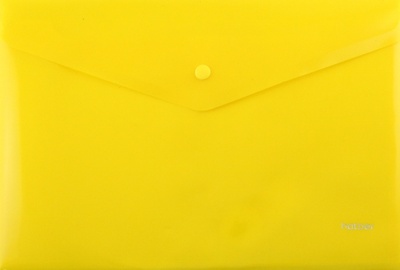 Папка-конверт на кнопке, А4, 180 мкм, желтая Хатбер 