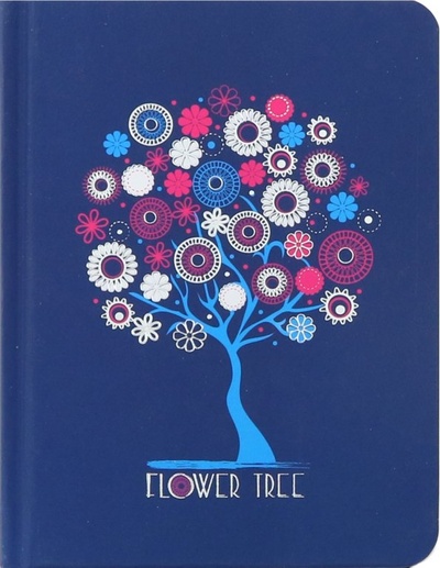Записная книжка, А6, 96 листов, в линейку, твердый переплет, софт-тач, "Цветочное дерево" АппликА 