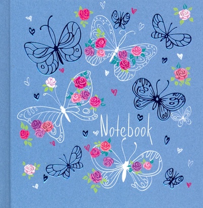 Записная книжка. Ноутбук. Бабочки на голубом, 105x105 мм, 48 листов Феникс+ 