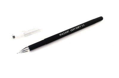 Ручка гелевая, черная "LEXY SOFT" MAZARI 