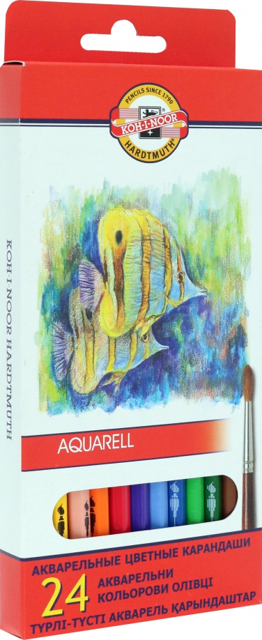 Карандаши цветные акварельные Рыбки, 24 цвета Koh-I-Noor 