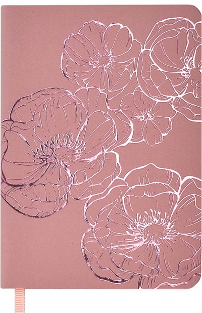 Записная книжка Розовые цветы, А6, 96 листов, линия Феникс+ 