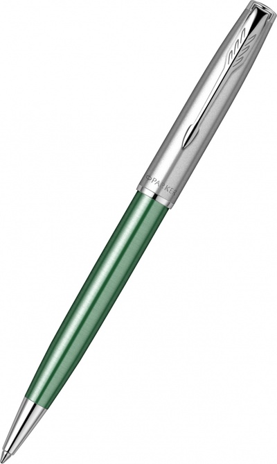 Ручка шариковая автоматическая Sand Blasted Green CT, черная Parker 