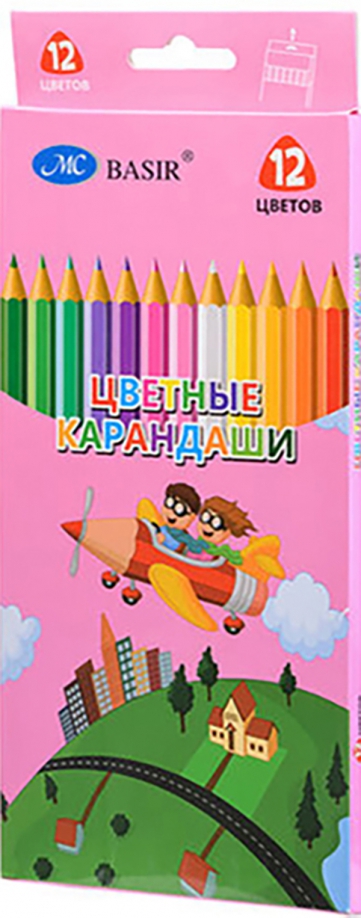 Карандаши цветные Полёт друзей, 12 цветов, в ассортименте Basir 