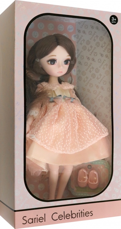 Кукла в персиковом платье Junfa 