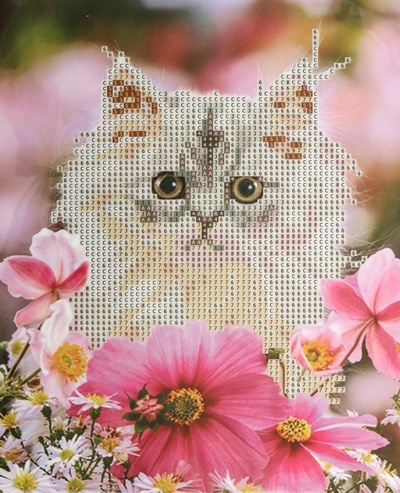 Алмазная мозаика Кот в цветах MAZARI 