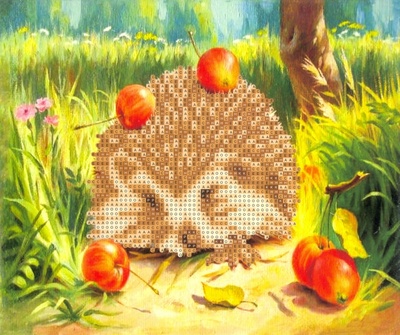 Алмазная мозаика Ёжик с яблоками MAZARI 