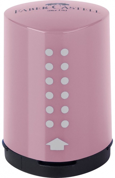 Точилка пластиковая "Grip 2001 Mini", 1 отверстие, дымчато-розовая Faber-Castell 