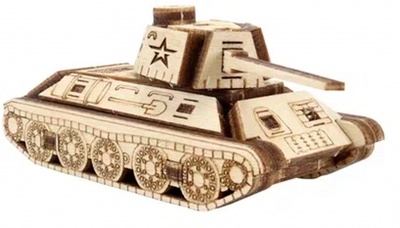 Деревянный конструктор, сборная модель Танк Т-34 мини Армия России 