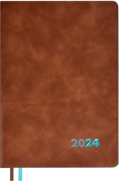 Еженедельник датированный на 2024 год Флоттер, коричневый, А5, 80 листов Феникс+ 