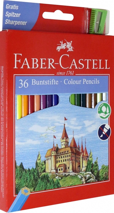 Карандаши "ECO. Замок", 36 цветов, с точилкой Faber-Castell 