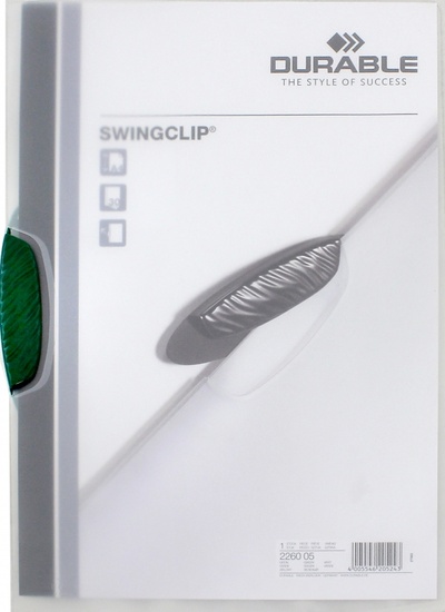 Папка с фигурным клипом "Swingclip" (А4, зеленый) (226005) DURABLE 
