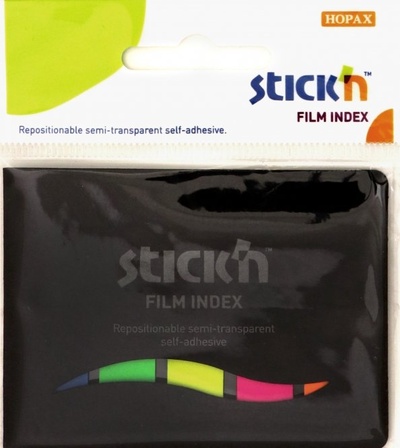 Закладки клейкие Hopax stick'n, 45х12 мм, 125 шт, 5 цветов, пластик Stickn 