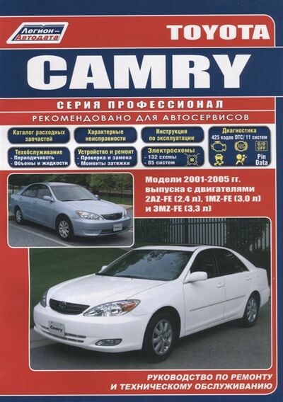 Книга: Toyota Camry Модели 2001-2005 гг выпуска с двигателями 2AZ-FE 2 4 л 1MZ-FE 3 0 л и 3MZ-FE 3 3 л Руководство по ремонту и техническому обслуживанию; Легион-Автодата, 2011 