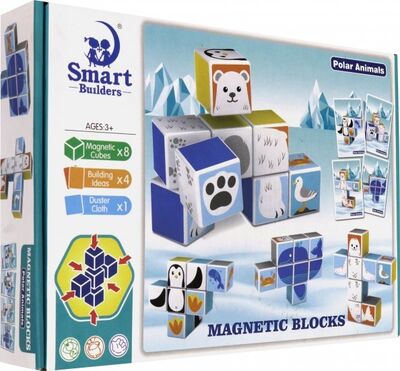 Магнитные кубики с рисунками "Полярные животные" (8 штук) (74251) Премьер-игрушка 