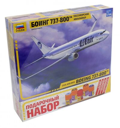 Сборная модель "Пассажирский авиалайнер "Боинг 737-800", 1/144 (7019П) Звезда 