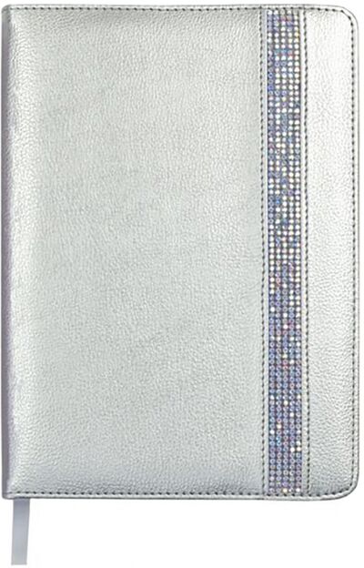 Ежедневник полудатированный "Наппа, серебряный" (192 листа, А5, линия, твердый переплет) (52876) Феникс+ 