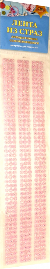 Декоративная самоклеящаяся лента из страз "Розовая" (С3533-04) АппликА 