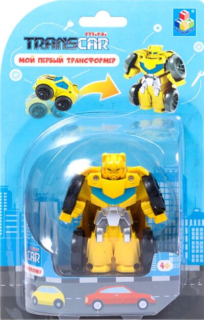 Игрушка "Трансформер, собирающийся в спорткар", 6 см, желтый (Т16516) 1TOY 