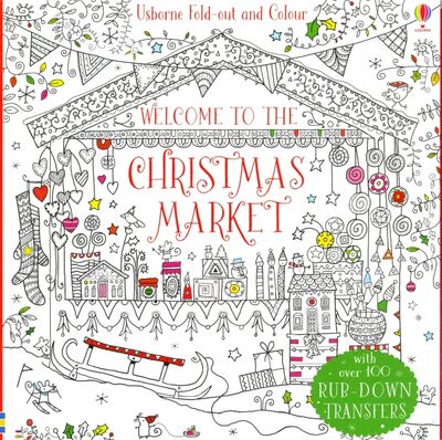 Книга: Fold-Out Christmas Market to Colour (без автора) ; Usborne, 2016 