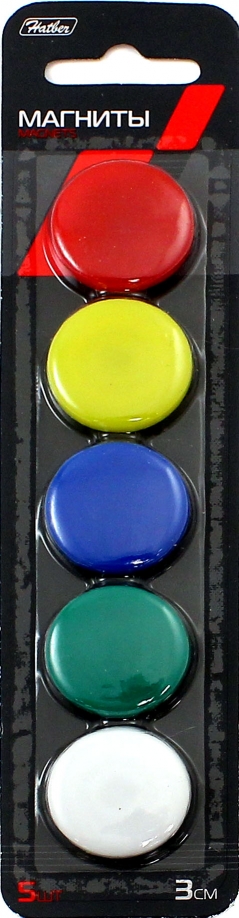 Набор магнитов (3 см, 5 штук, цветные) (SM_03059) Хатбер 